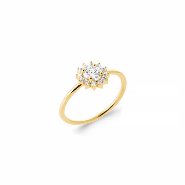 Bague fleur plaqué or BLOOM - présentation