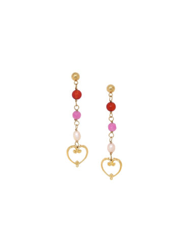 Boucles d'oreilles pendantes cœur jeanne