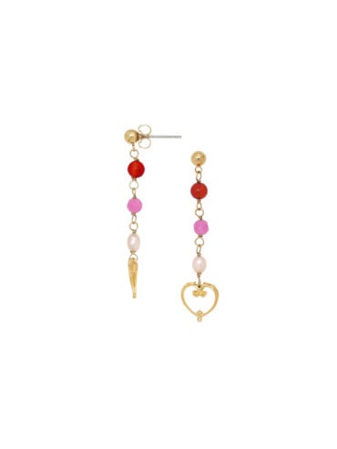 Boucles d'oreilles pendantes cœur Jeanne