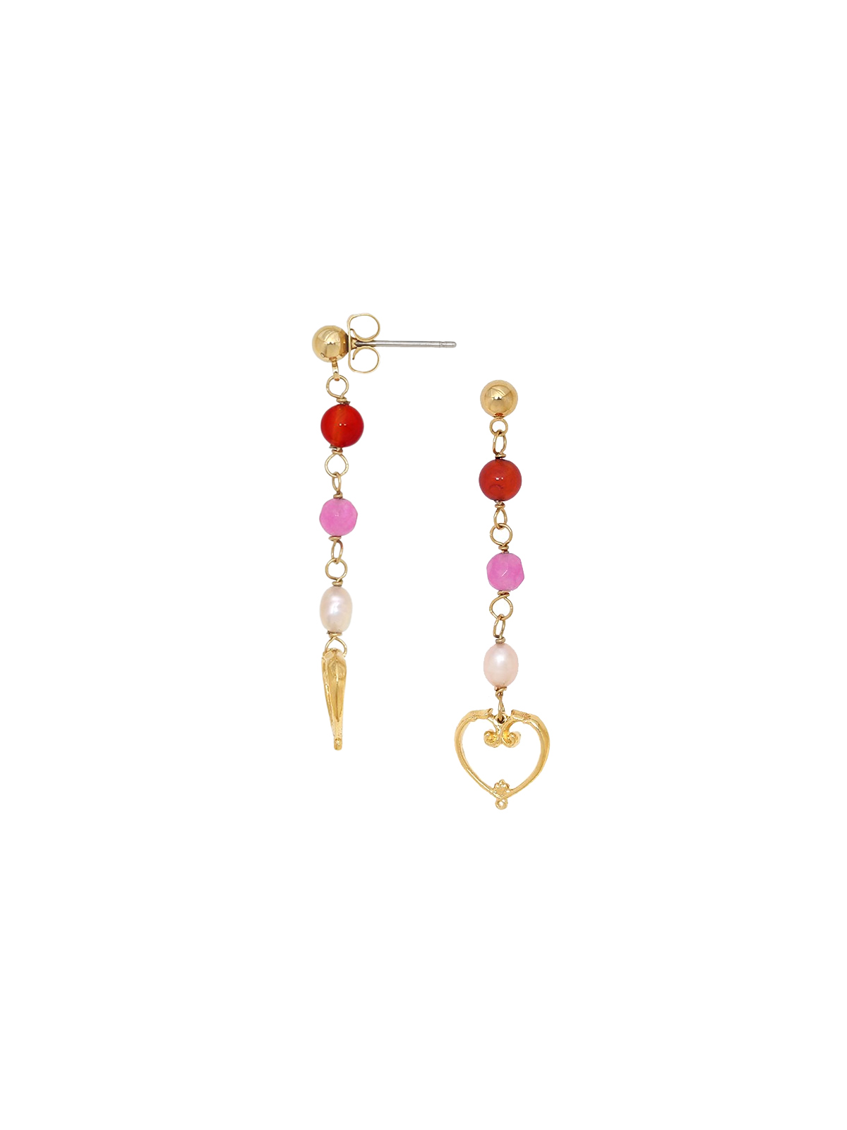 Boucles d'oreilles pendantes cœur Jeanne 3 Boucles d'oreilles pendantes cœur Jeanne - profil