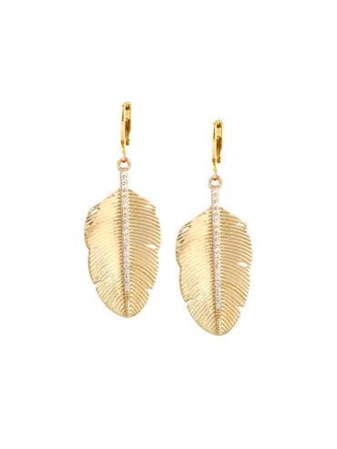 Boucles d'oreilles Plume dorée Indiana - paire