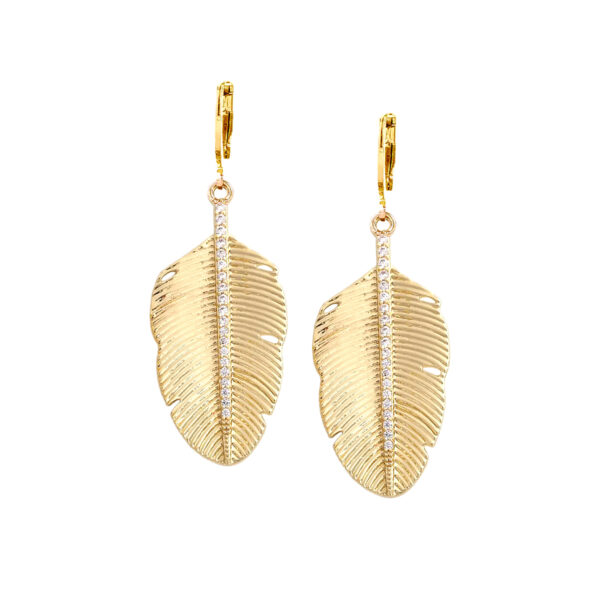 Boucles d'oreilles Plume dorée Indiana - paire