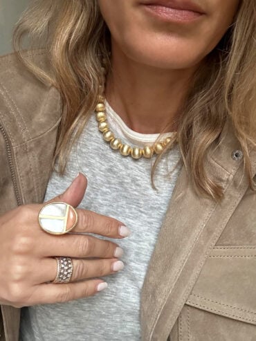 Collier boules or mat