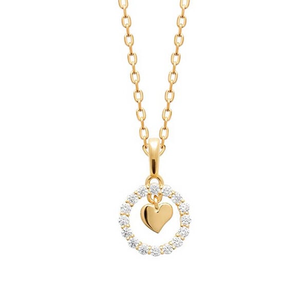 Collier cœur plaqué or Olivia - femme - zoom
