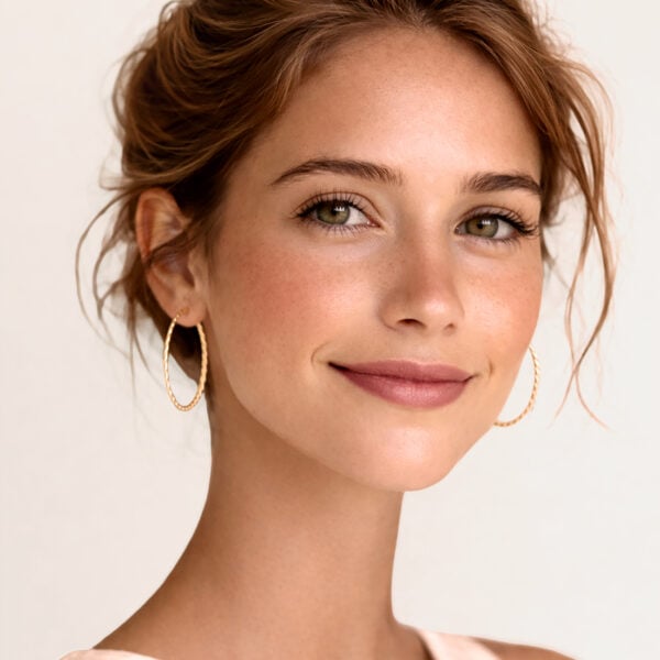 Créoles ciselées plaqué or mykonos 4cm de diamètre - femme