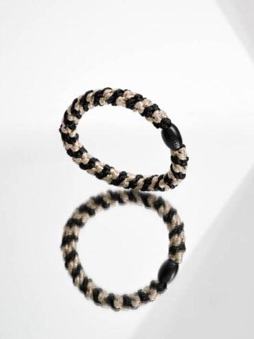 Elastique bracelet Kknekki Mix Black Beige Glitter