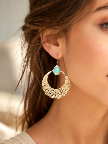 Les journées exquises 137 Grandes boucles d'oreilles pendantes amazonite femme