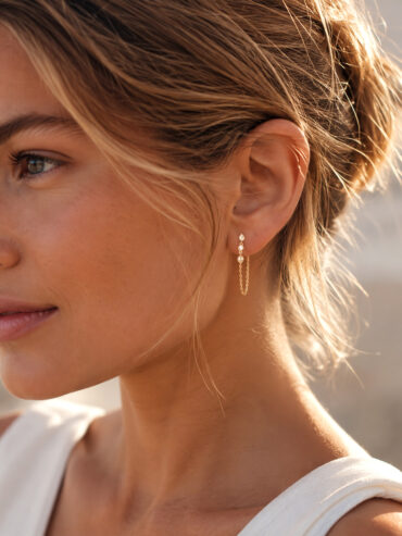 Mono Boucle d’oreille chaînette plaqué or Firmament - femme