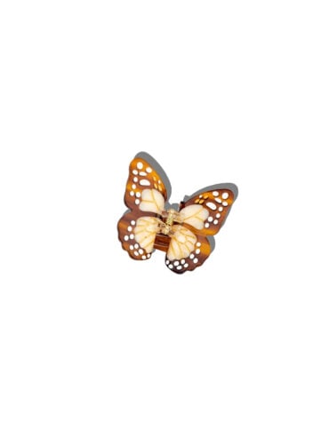 Pince à cheveux mini papillon marron