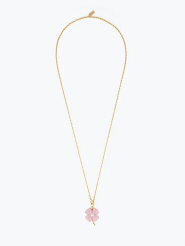 Sautoir Trèfle rose Serenity