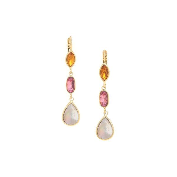 Boucles d’oreilles dormeuses goutte nacre Emy