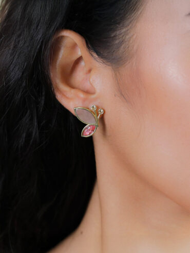 Boucles d’oreilles puces papillon Emy