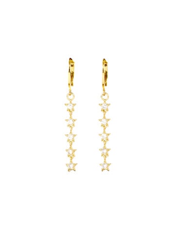 Boucles d'oreilles pendantes étoiles Cassiopée