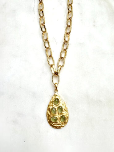 Collier goutte péridot