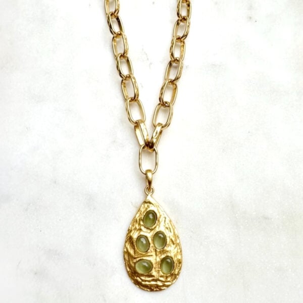 Collier goutte péridot