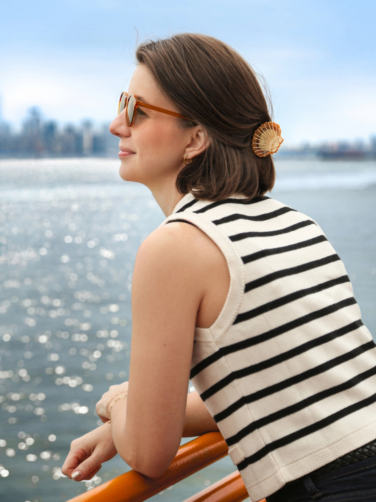 Petite Pince à cheveux Coquillage doré 3 Petite pince à cheveux coquillage doré