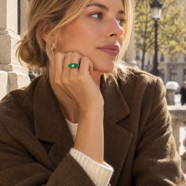 Bague izy 2 onyx vert femme ville