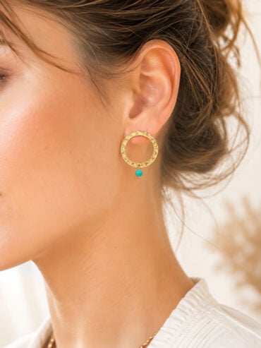 Boucles d'oreilles petites pierres bloom amazonite femme