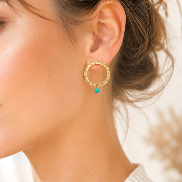 Boucles d'oreilles petites pierres bloom amazonite femme