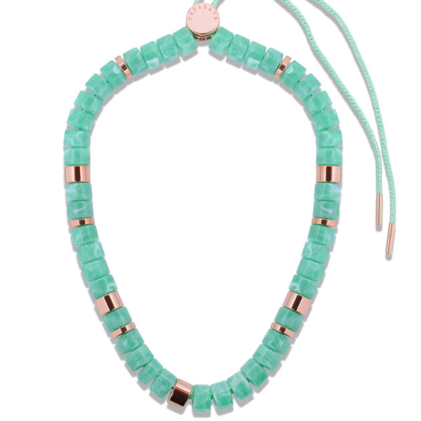Collier Praia Vert Lagon - Parabaya - présentation du collier cordon réglable