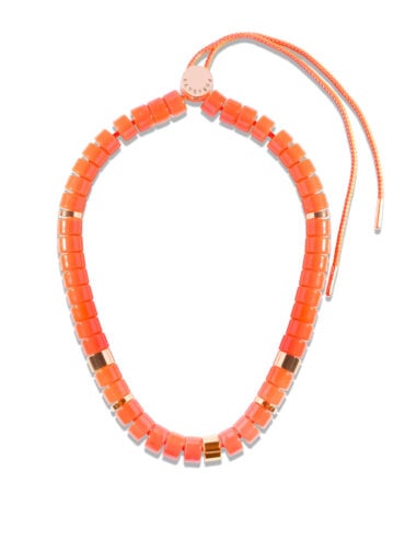 Collier Praia Orange Laranja - Parabaya - présentation du collier cordon réglable