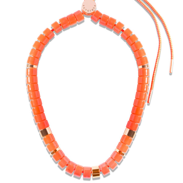 Collier Praia Orange Laranja - Parabaya - présentation du collier cordon réglable
