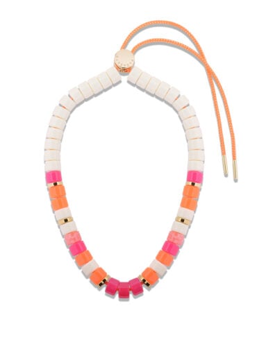 Collier Praia Ivoire Laranja - Parabaya - présentation du collier cordon réglable