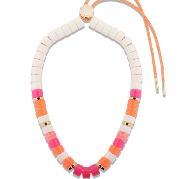 Collier Praia Ivoire Laranja - Parabaya - présentation du collier cordon réglable