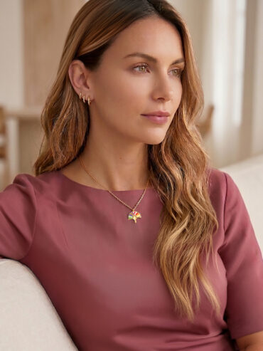 Collier Palmier arc-en-ciel