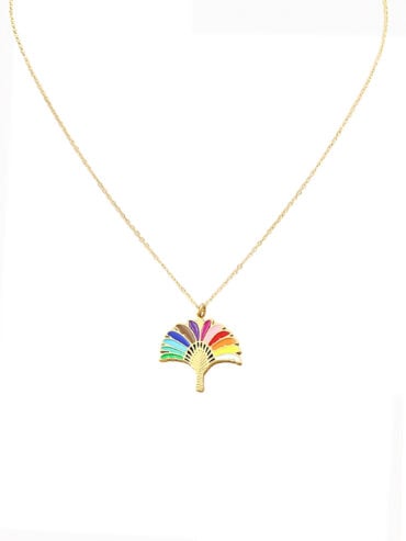 Tendances bijoux hiver 2025-2026 : la saison expliquée 1 Collier palmier arc-en-ciel - zoom
