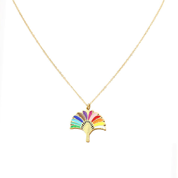 Collier palmier arc-en-ciel - zoom