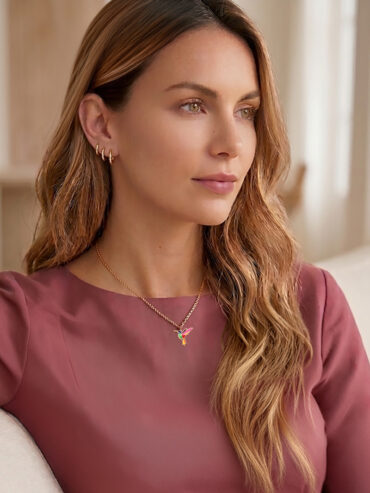 Collier oiseau arc-en-ciel