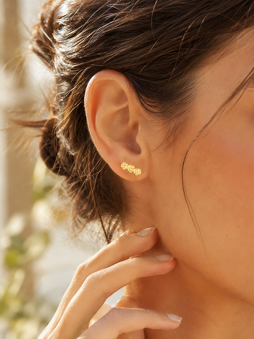 Puces d'oreilles florilege - fleurs - femme - zoom