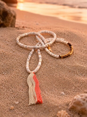 Collier Sanibel corail coquillages