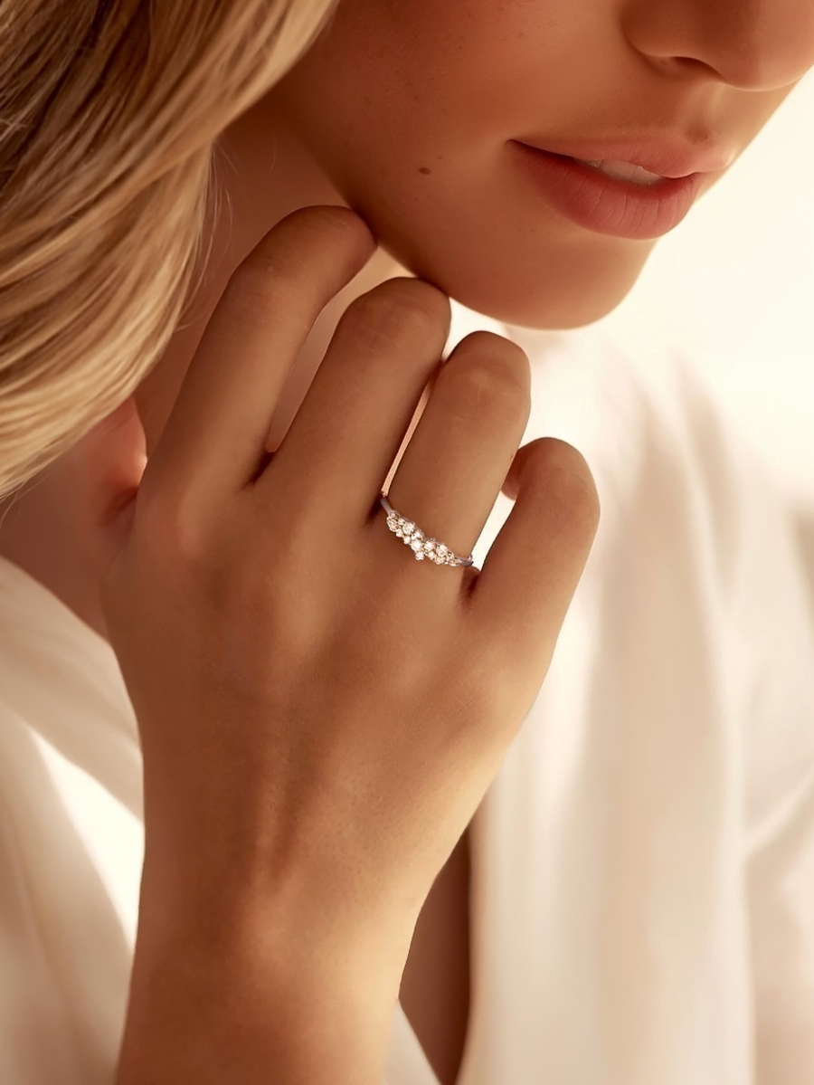 Bague argent Joséphine 2 Bague argent Joséphine alliance femme