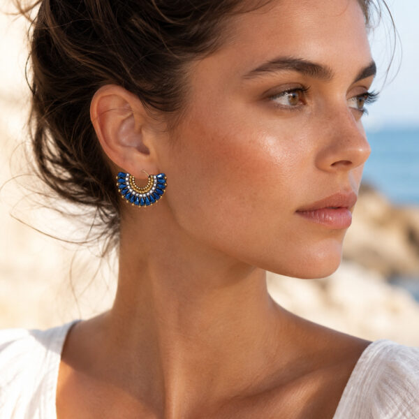 Boucles montebello bleues femme