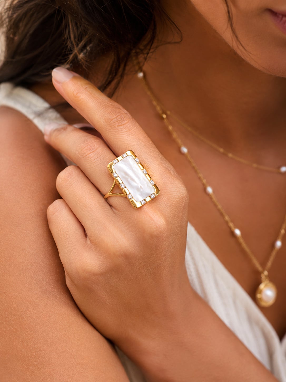 Bague Bianca Nacre 1 Bague Bianca nacre femme
