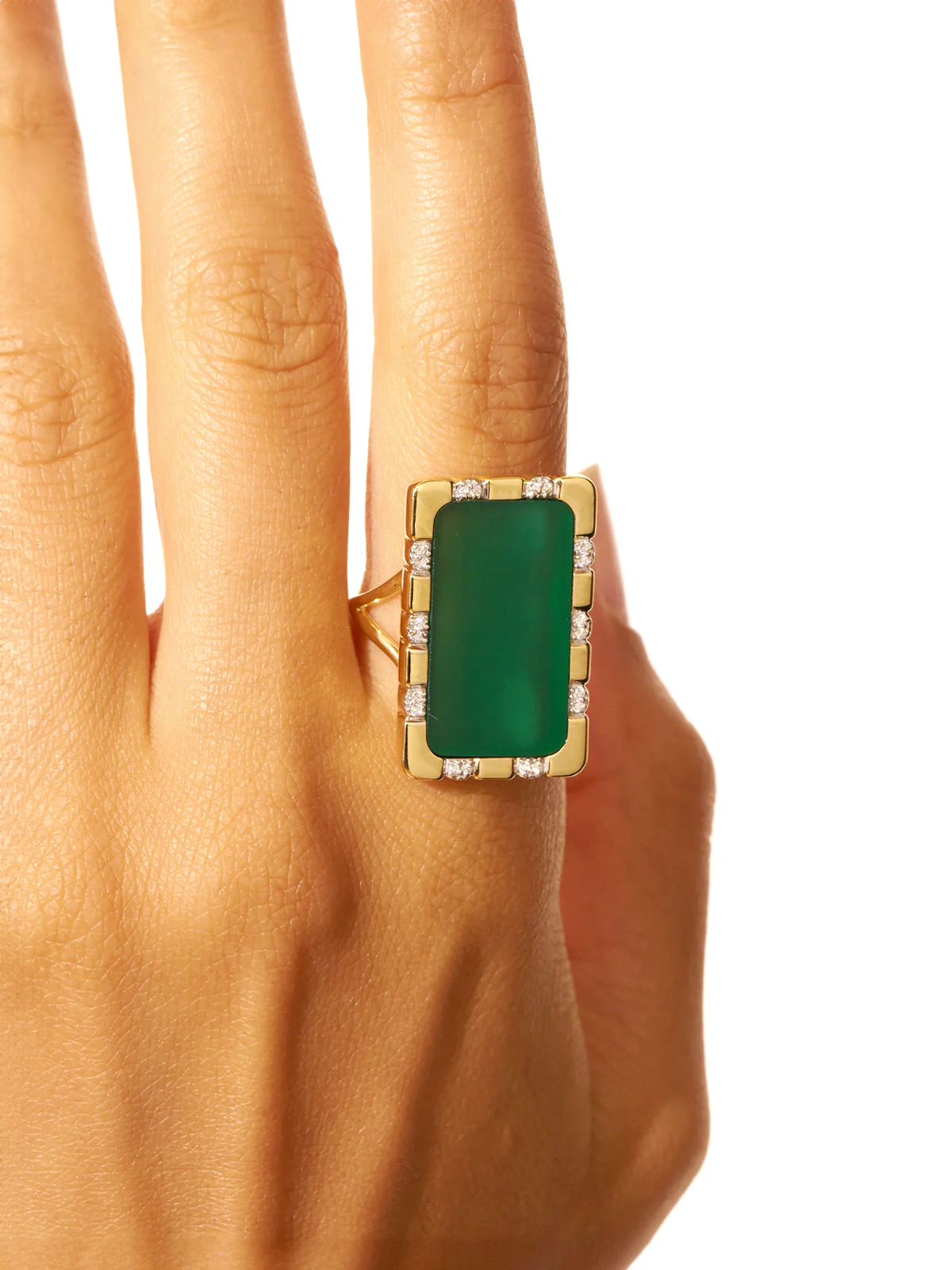 Bague Bianca Onyx vert 3 Bague bianca onyx vert - femme zoom main