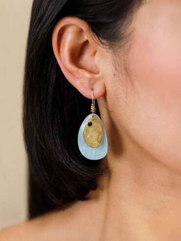 Boucles d'oreilles Nymphéa bleu