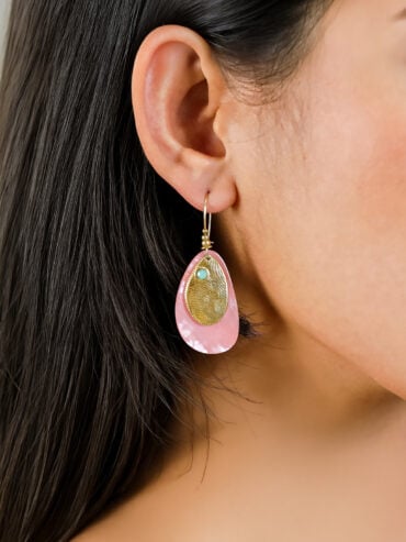 Boucles d'oreilles Nymphéa rose