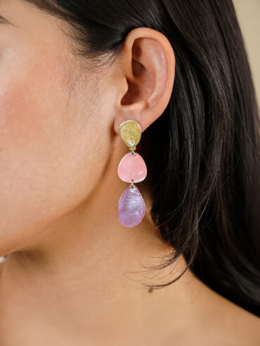 Boucles d'oreilles pendantes Lilas