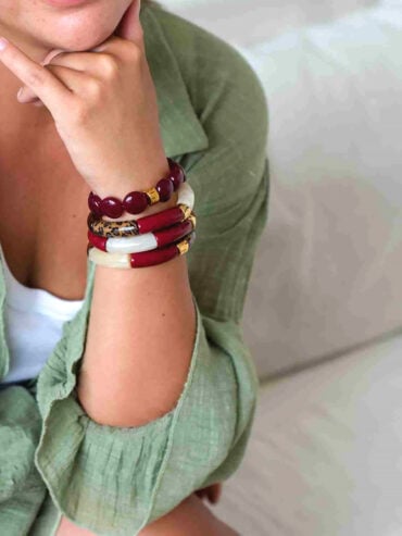 Bracelet Pipoca Pampa Bordeaux léopard