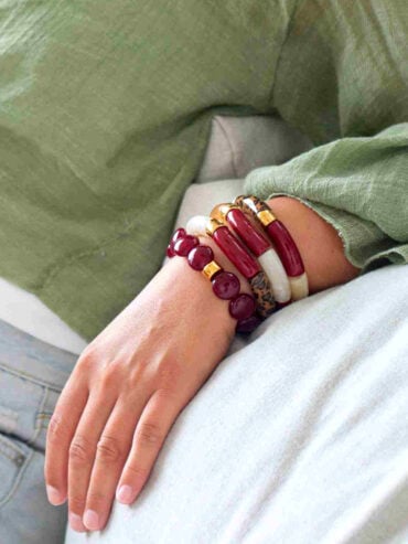 Bracelet Pipoca Pampa Bordeaux léopard