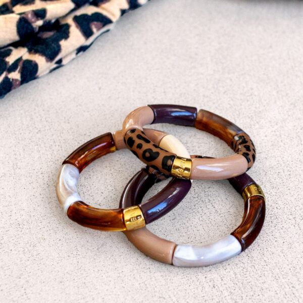 Bracelet pipoca Puma chocolat léopard - set de trois - Parabaya