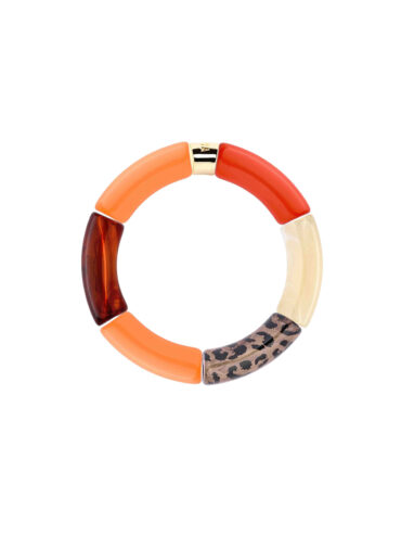 Bracelet Pipoca Maraca orange léopard