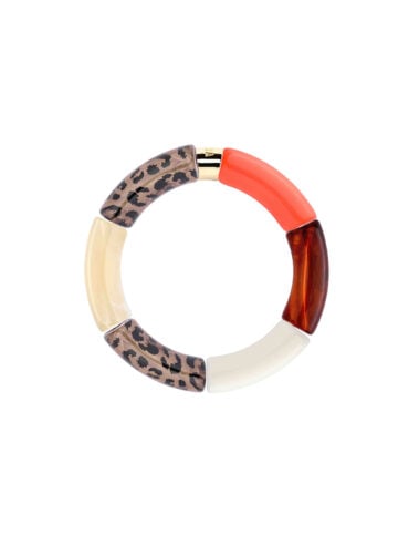 Bracelet Pipoca Maraca orange léopard