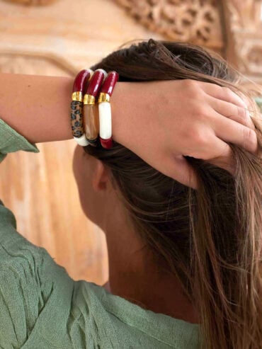 Bracelet Pipoca Pampa Bordeaux léopard