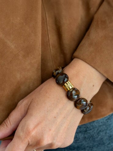 Bracelet marron cacao femme - modèle Bombom Parabaya