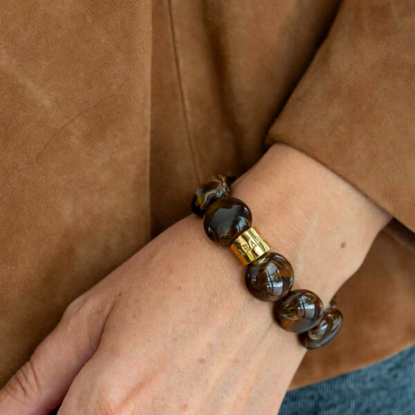 Bracelet marron cacao femme - modèle Bombom Parabaya