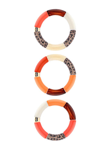 Bracelet Pipoca Maraca orange léopard
